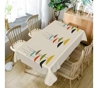 SIEDYCV Colourful Modern Geometric Tablecloth, 60x102 Inch Mid Century Cute Abstract Retro Chandelier Sketch Fabric Rectangle Beige Table Cloth,Table Cover for Kitchen Dining Picnic Home Party Decor