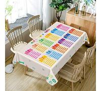 SIEDYCV Multiplication Table of 1 to 12 Numbers Tablecloth,52x70 Inch Colorful Elementary Math Print Polyester Fabric Rectangle Table Cloth,Table Cover for Schoolchildren Education Theme Party Decor