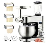 SIEEOUR 5.2-Qt Stand Mixer,Multifunctional Electric Kitchen Mixer,Meat Grinder Function,With Display,6+P Speed Tilt-Head Stainless Steel Food Mixer, For Baking & Cooking,Cakes, Pastry