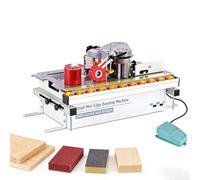 SIEEOUR Compact Edge Banding Machine, Wood PVC Edge Bander, Adjustable Speed 0-6m/Min, for Straight and Curve Edges, Straight and Arc Edges, 10-40mm for Furniture Manufacturing, Wood