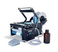 SIEEOUR Electric Round Bottle Label Applicator, Semi-Automatic Round Labeling Machine With High Speed 30-40pcs/Min, For Packing Wine, Cosmetic, And Food Grade Bottles,For Wine,Water Bottle(Standard)