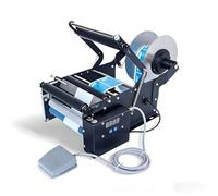 SIEEOUR Electric Round Bottle Labeling Machine, Adjustable & Semi-Automatic Bottle Labeler With Foot Pedal, 30-40pcs/Min, For Glass, P-lastic, Metal, Wine Bottles And Diy Projects(Standard)