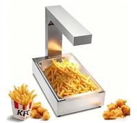 SIEEOUR French Fry Rack, Commercial Grade 1000w Food Warmer With Stainless Steel Dump Station And Heat Lamp, Perfect For Buffet Service, Fast Food Counters And Snack Stations
