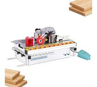 SIEEOUR Portable Edge Bander, Automatic Tape Breaking Woodworking Edge Banding Machine Wood PVC Double Side Gluing Adjustable Speed Edge Bander 10-40mm Width for Straight & Arc Edges
