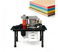 SIEEOUR Portable Edge Banding Machine, Automatic Tape Breaking Edge Bander with Adjustable Speed 5-10m/Min, for Straight and Curve Edges,Temperature Control 170-180°C,for Furniture Making(Black)