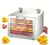 SIEEOUR Versatile Multi-Functional Food Dryer, Acts As A Vegetable Dryer Machine And Fruit Dehydrator,400w/800w Commercial Grade With Stainless Steel Trays,Timer & Temp Control,For Fruit(8 layers)