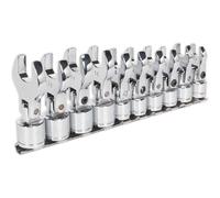 Flexible Crow's Foot Open-End Spanner Set 10pc 3/8"Sq Drive Metric