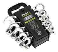 Sealey S0561 Metric Stubby Combination Spanner Set, 10 Pieces, Silver