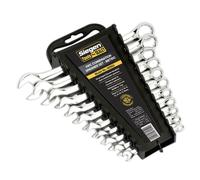 Siegen 11pc Metric Combination Spanner Set Open End Ring WallDrive 6-19mm