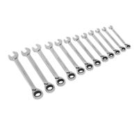 SS Sealey S0840 Siegen Reversible Combination Ratchet Spanner Set 12pc