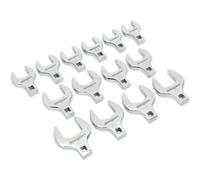 Sealey S01109 Crowfts Foot Open End Spanner Set 14Pc 1/2inSq Drive Metric