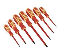 Sealey S0756 Electrician's VDE/TUV/GS Approved Screwdriver Set, Red, 7 Pieces