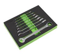 Sealey Combination Ratchet Spanner Set in EVA Foam Tray 8pc - Imperial S0984