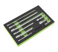 Siegen by Sealey 1/4", 3/8" & 1/2" Sq Drive Extension Bar Set 9pc - S01292