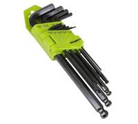 Siegen by Sealey 9pc Long Ball-End Allen Key Hex Set - Imperial - S01098