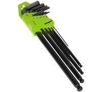 Sealey Ball-End Hex Key Set S01094 9pc Extra-Long Metric Chrome Vanadium Steel
