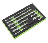 Siegen by Sealey 1/4", 3/8" & 1/2" Sq Drive Extension Bar Set 9pc - S01292