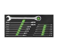 Siegen by Sealey 15 Piece 72T Combination Ratchet Spanner Set 8 - 24mm
