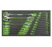 Siegen by Sealey 19pc Combination Spanner Set with Tool Tray - S01272