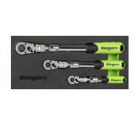 Siegen by Sealey 3 Piece 72 Tooth Flexible Head Extendable Ratchet Set S01297