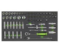 Siegen by Sealey 62pc 3/8" Sq Drive Socket Set with Tool Tray - S01270