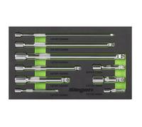 Siegen Extension Bar Set 1/4in 3/8in & 1/2inSq Drive 9Pc