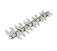 Siegen by Sealey Crow's Foot Open End Spanner Set 10pc 3/8"Sq Drive Metric,Silver - S0866