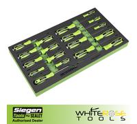 Sealey S01281 Siegen Hammer-Thru Screwdriver Bit Driver & Bit Set Tool Tray 28pc