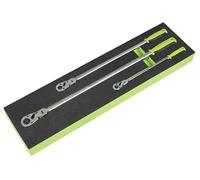 Siegen by Sealey Ratchet Wrench Set Extra-Long Flexi-Head 3pc - S01333