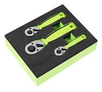Siegen by Sealey Stubby Ratchet Wrench Set 3pc - S01330