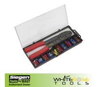 Siegen Crimping Tool Set with Insulated Terminals Wire Stripper Screw Cutter
