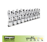 Siegen Flexible Crow's Foot Open End Spanner Set 10pc 3/8"Sq Drive Metric
