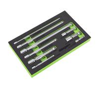 Siegen by Sealey 1/4", 3/8" & 1/2" Sq Drive Extension Bar Set 9pc - S01292