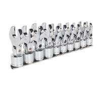 Siegen Flexible Crow's Foot Open End Spanner Set 10pc 3/8"Sq Drive Metric
