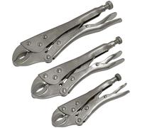 Sealey S0463 3 Piece Locking Plier Set 125mm 175mm 215mm