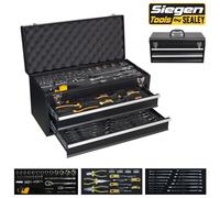Siegen 2 Drawer Tool Chest + 90 Piece Tool Kit Black