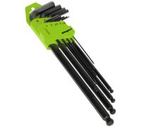 Sealey Ball-End Hex Key Set S01094 9pc Extra-Long Metric Chrome Vanadium Steel