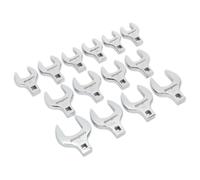 Sealey S01109 Crowfts Foot Open End Spanner Set 14Pc 1/2inSq Drive Metric