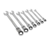 Sealey Flexi-Head Combination Ratchet Spanner Set 7pc