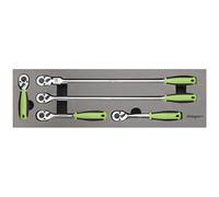 Siegen S01230 Ratchet Wrench Set 5pc 3/8"Sq Drive Flip Reverse