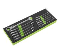 Sealey S0635 Flexible Head Ratchet Combination Spanner Set 12Pc Metric, Multi