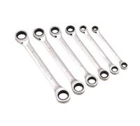 Sealey Ratchet Ring Spanner Set S0636, Metric Double End, 6 Pieces