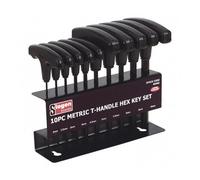 Siegen Sealey 10 Piece T-Handle Metric Hex Allen Key/Wrench Set + Stand S0466