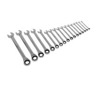 Siegen Sealey 17 Piece Metric Ratchet Combination Ring Spanner Set 8-32mm S01156