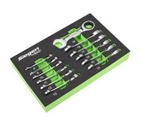 Siegen Stubby Ratchet Combination Spanner Set 12 Piece Metric Ratchet Spanners