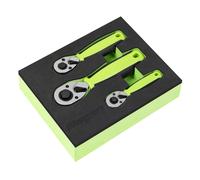Siegen by Sealey Stubby Ratchet Wrench Set 3pc - S01330
