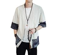 Siehin Herren Japan Happi Kimono Haori Jacke Übergangsjacke Baumwolle Leinen Mäntel