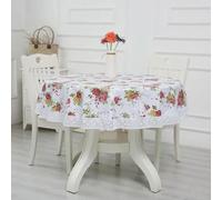 SIEKEO Large Round Tablecloth 137-200cm, Waterproof PVC Table Cover for Hotel and Home, Oil-Proof, Wash-Free, Scald-Proof Plastic Table Cloth