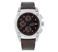 Sieko Women's SND859 Leather Synthetic Analog with Brown Dial Watch, Brown, Chronograph