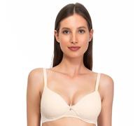 SÌèLEI, Bra with Graduated Cups without Underwire, Made of Organic Cotton, 100% Natural, Designed in Italy, Ecru Melange, 38B